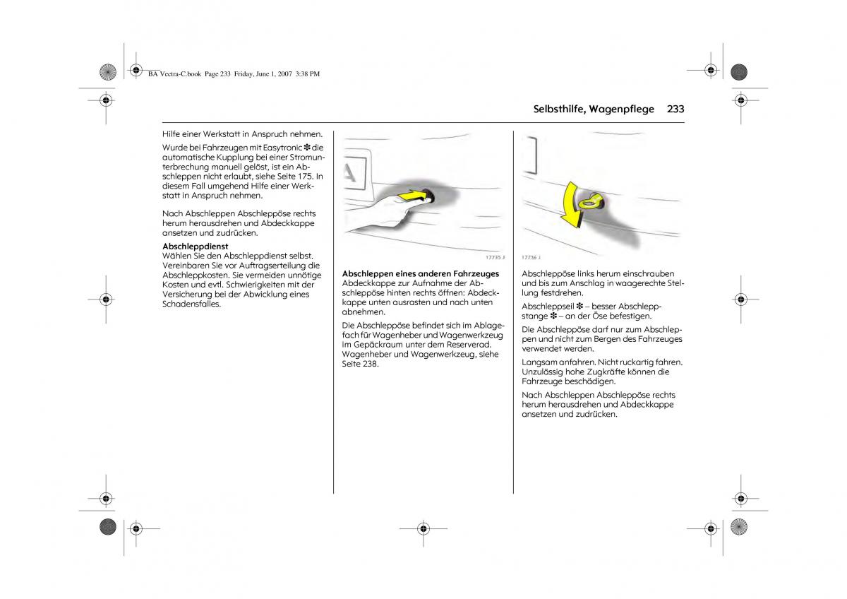 Opel Vectra C Handbuch / page 237