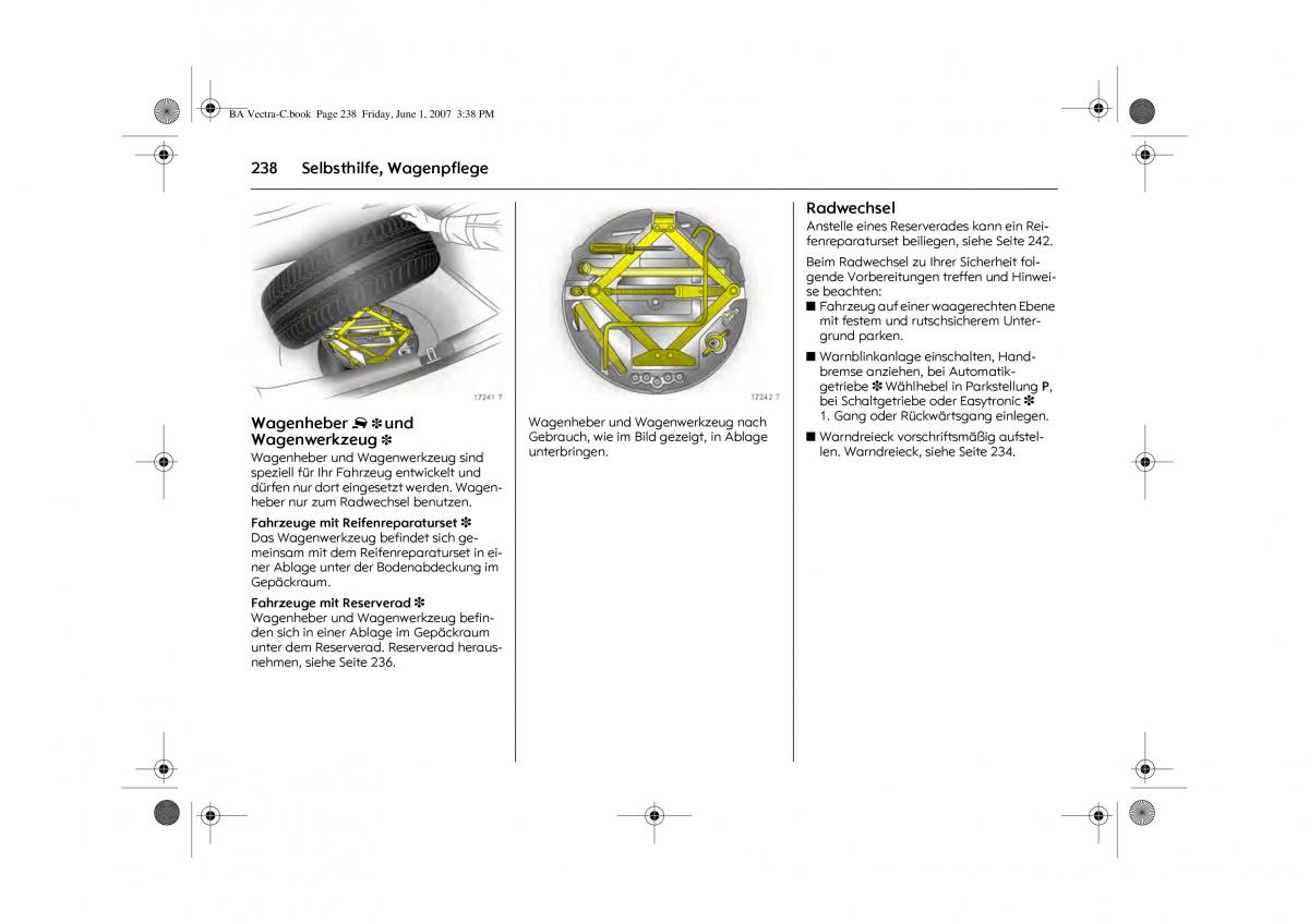 Opel Vectra C Handbuch / page 242