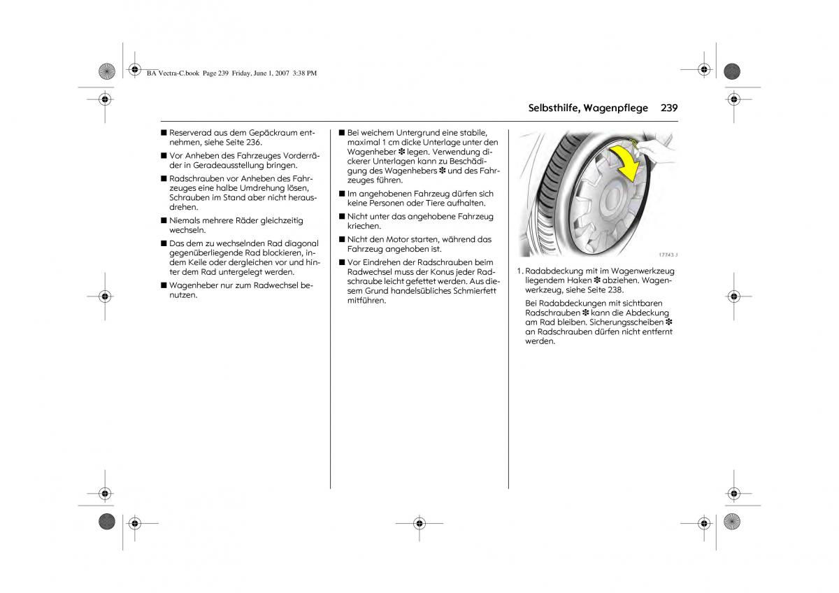 Opel Vectra C Handbuch / page 243