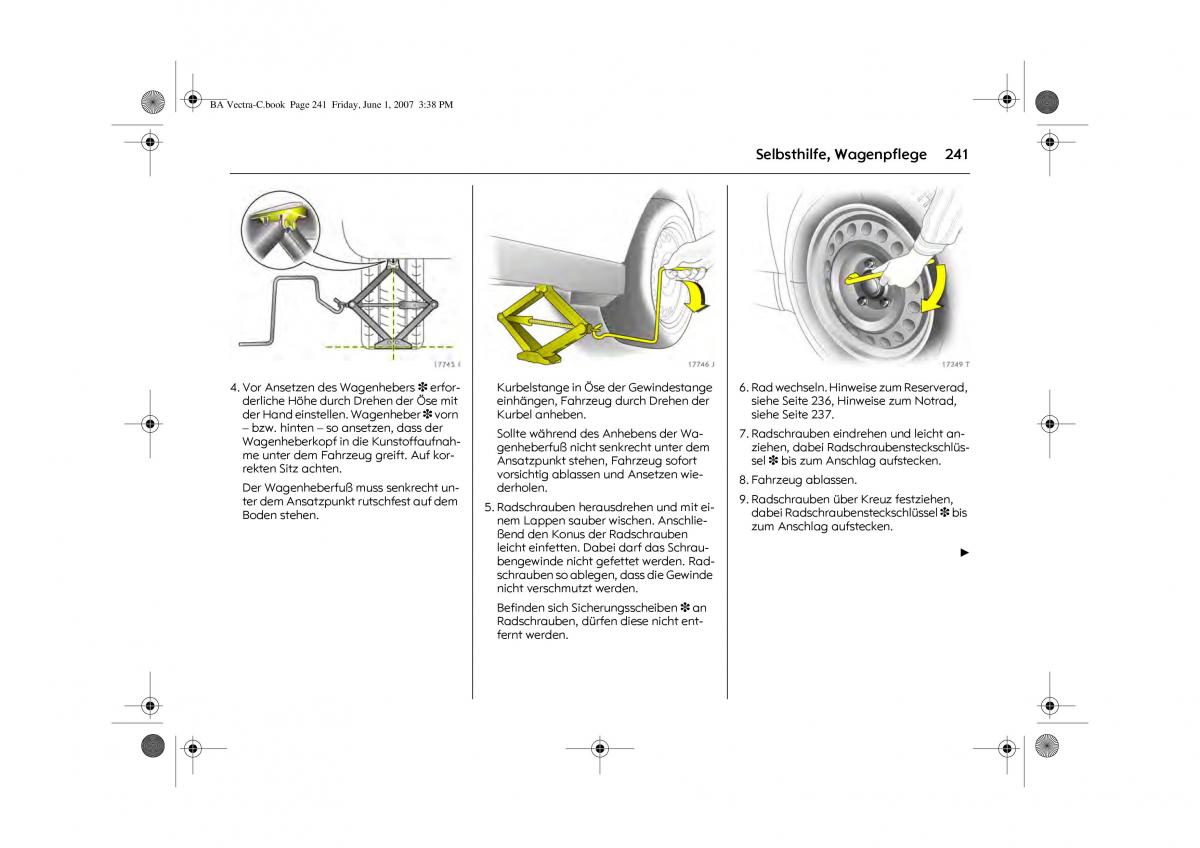 Opel Vectra C Handbuch / page 245