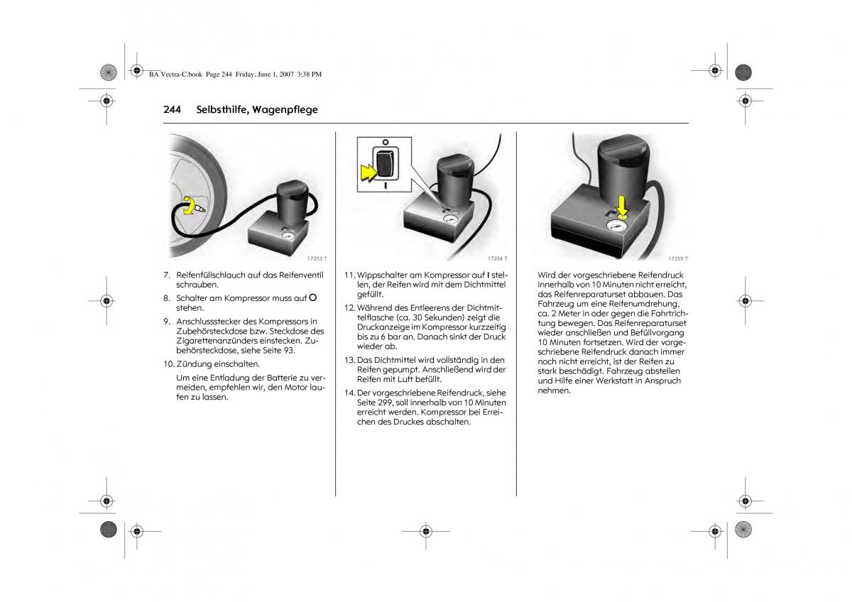 Opel Vectra C Handbuch / page 248