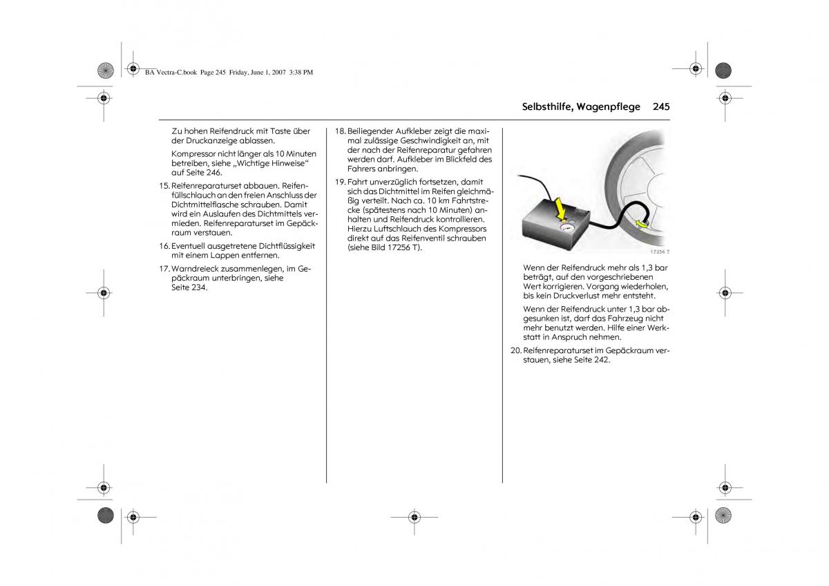 Opel Vectra C Handbuch / page 249