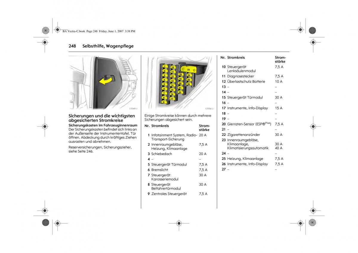 Opel Vectra C Handbuch / page 252