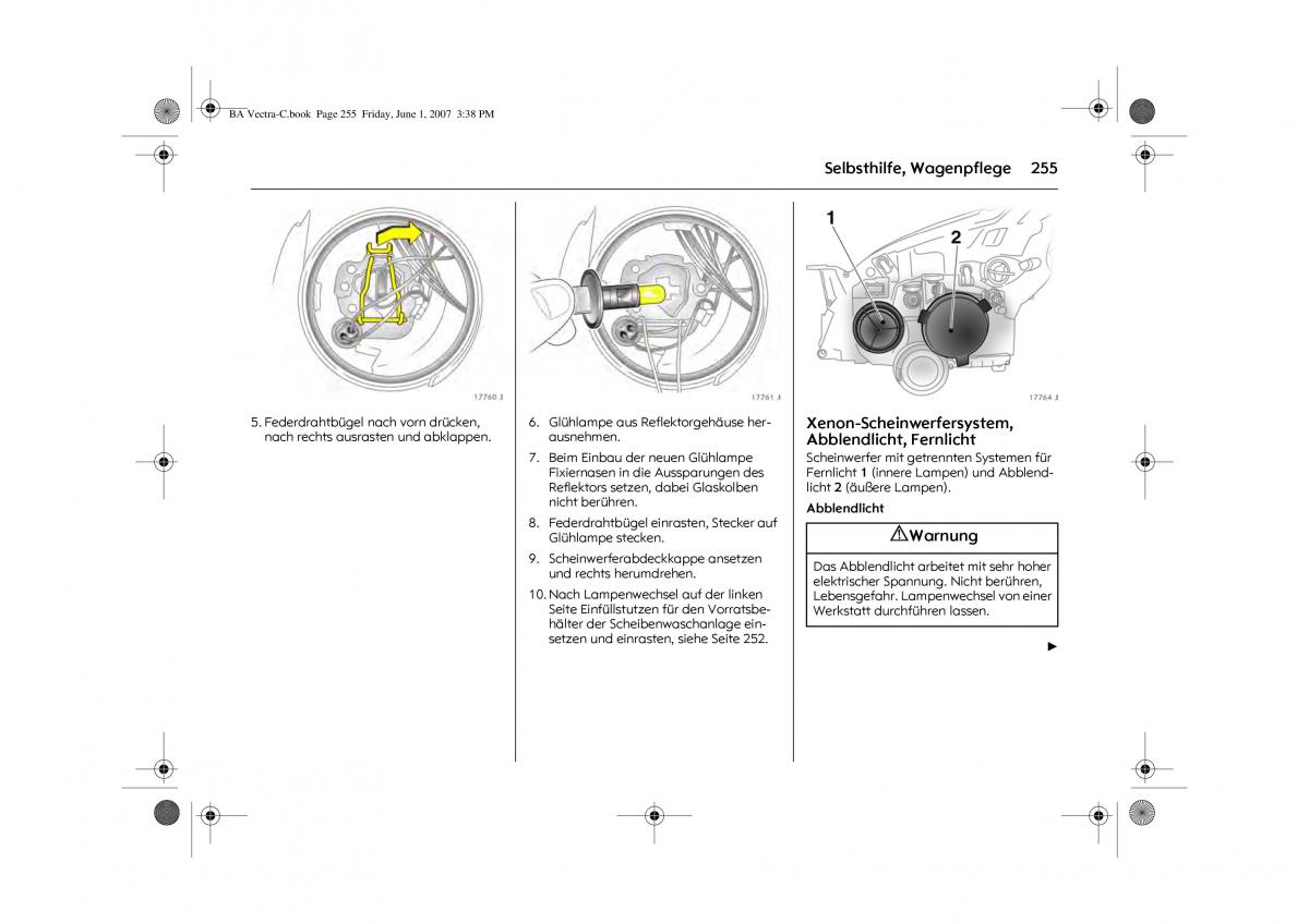 Opel Vectra C Handbuch / page 259