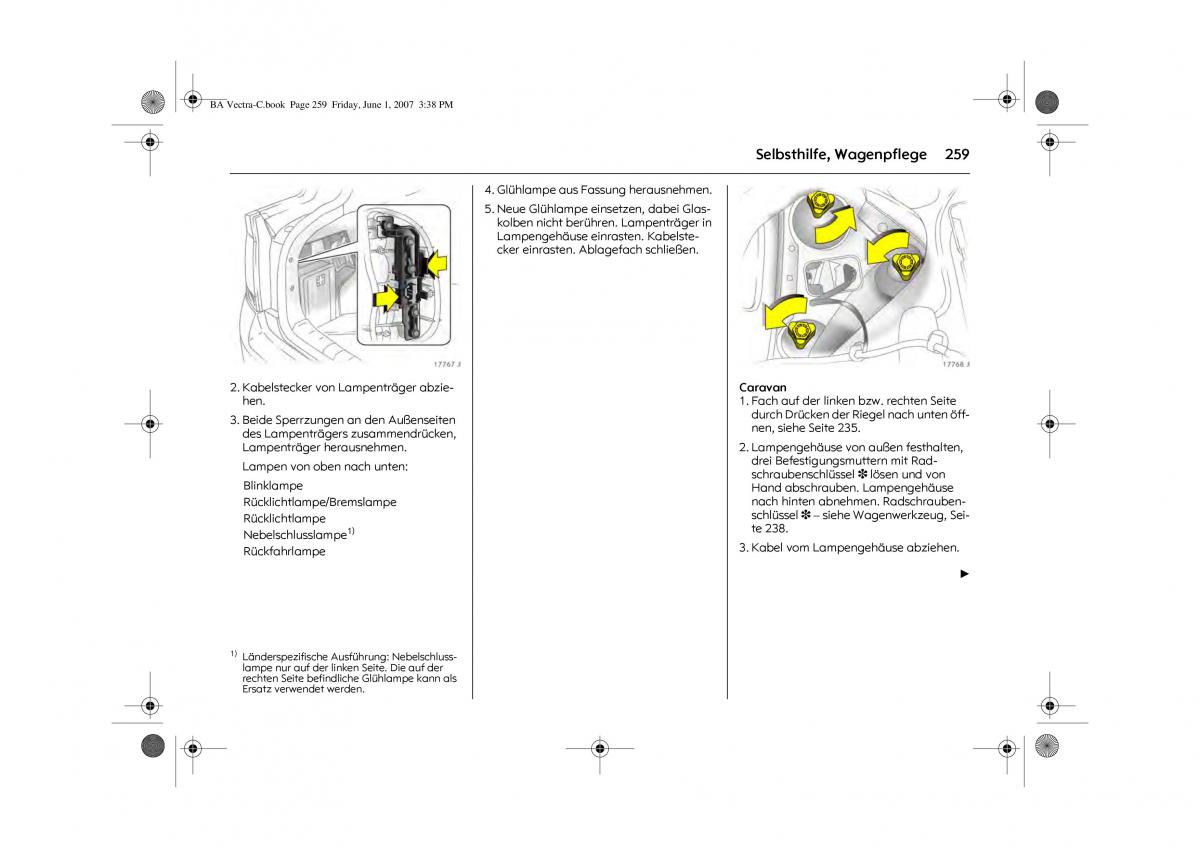 manual  Opel Vectra C Handbuch / page 263