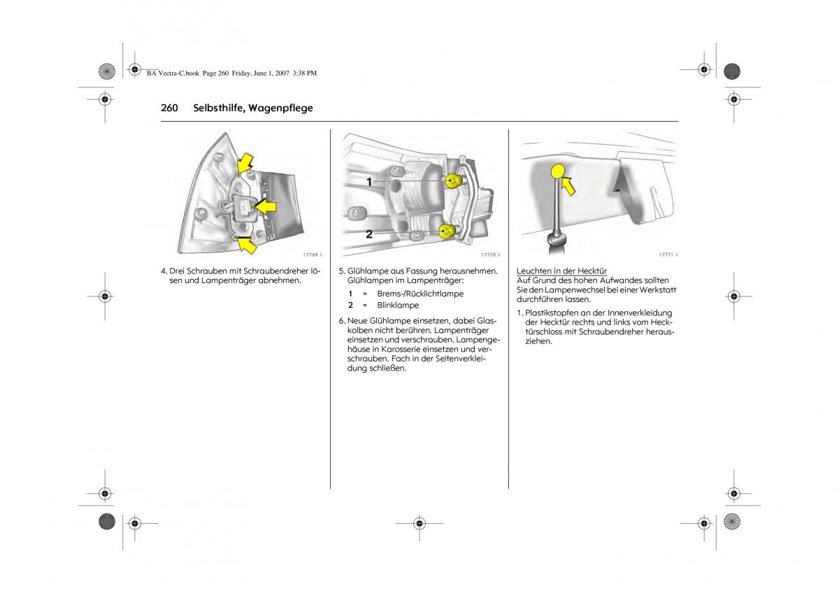 Opel Vectra C Handbuch / page 264