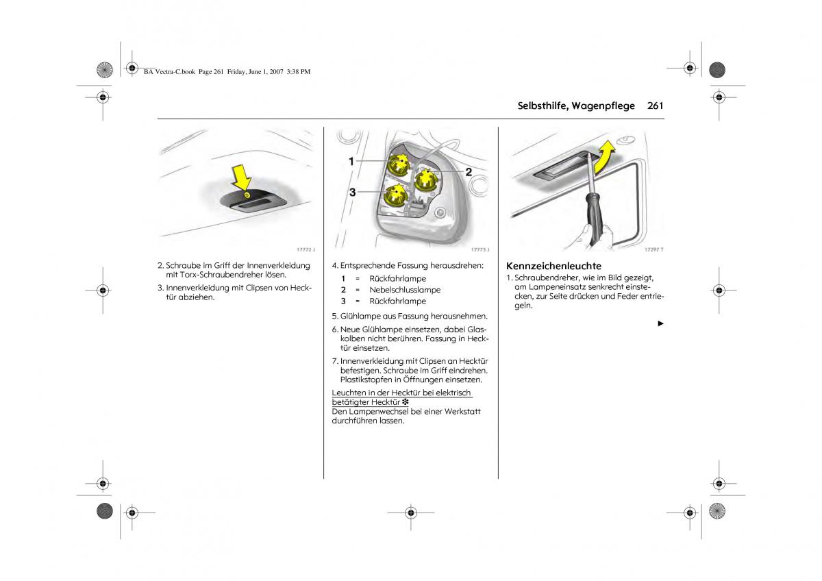 Opel Vectra C Handbuch / page 265