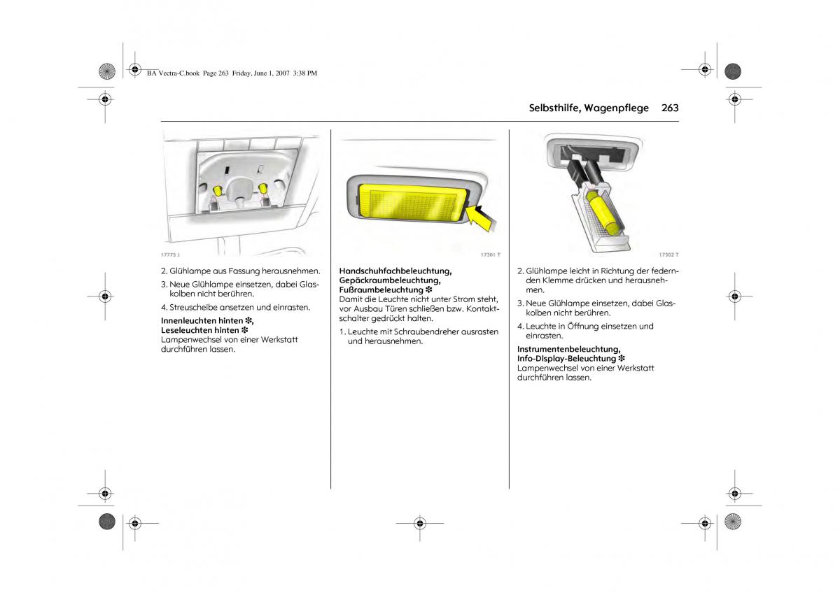 Opel Vectra C Handbuch / page 267