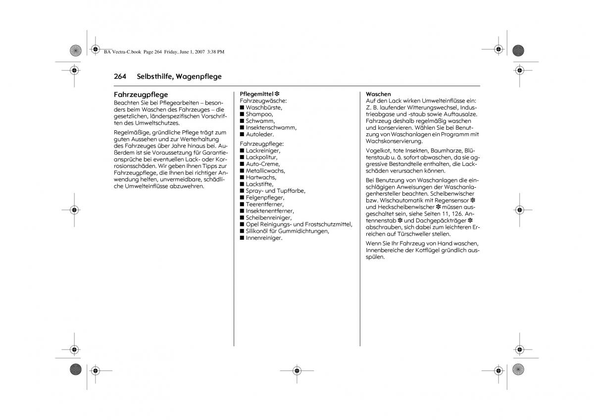 manual  Opel Vectra C Handbuch / page 268