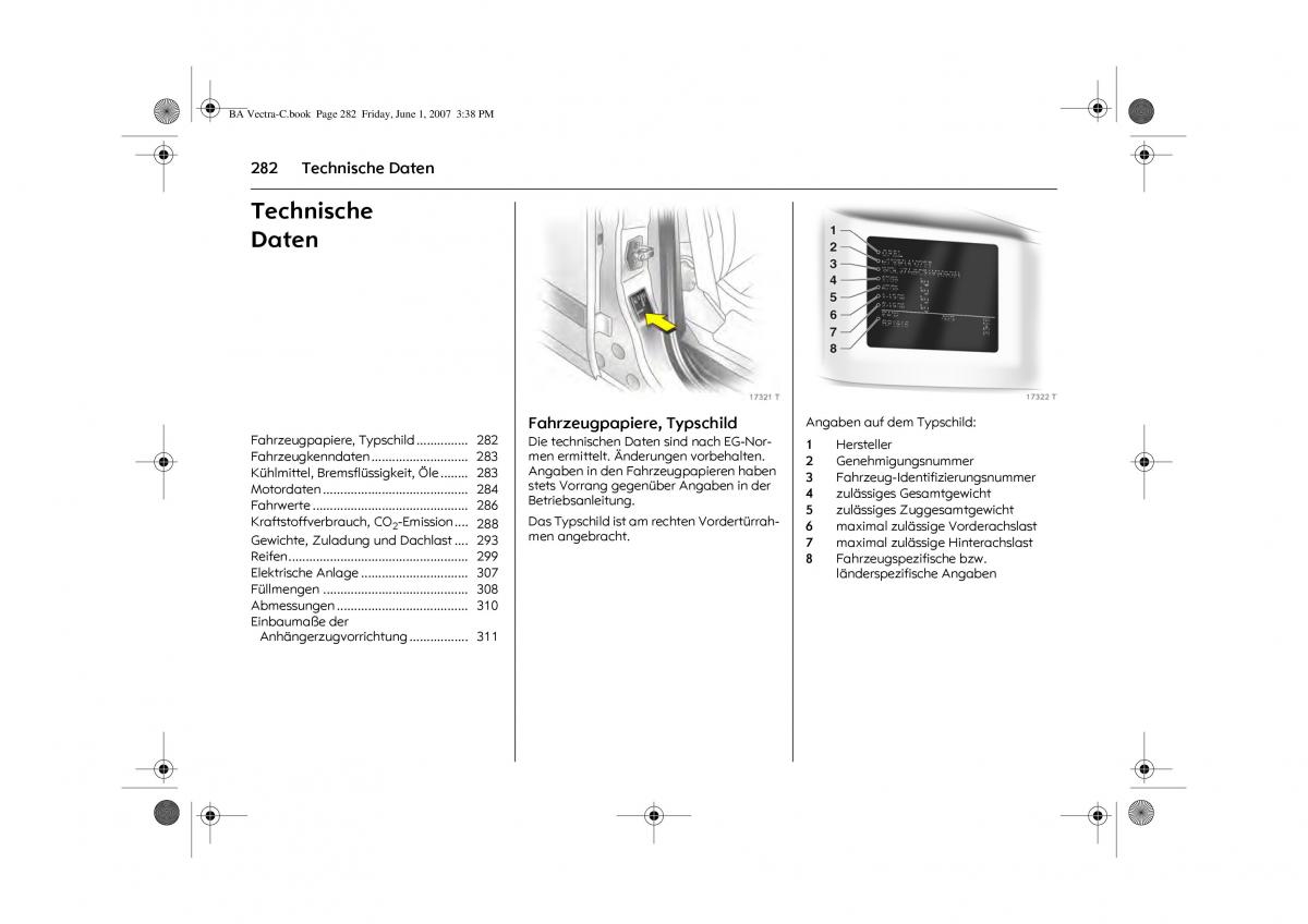 Opel Vectra C Handbuch / page 286