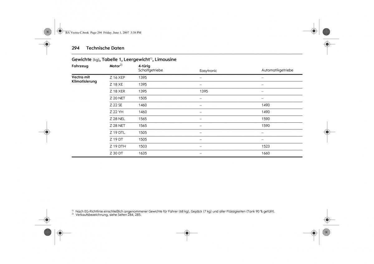 Opel Vectra C Handbuch / page 298