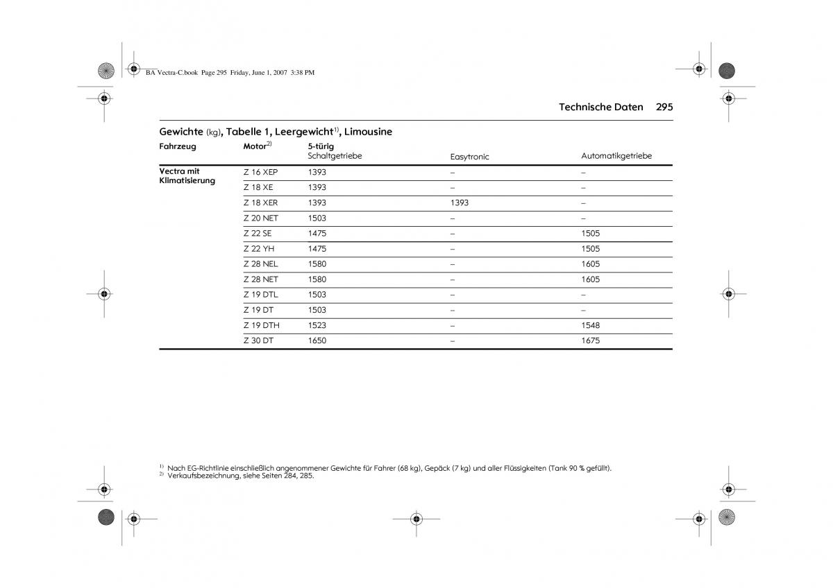 Opel Vectra C Handbuch / page 299