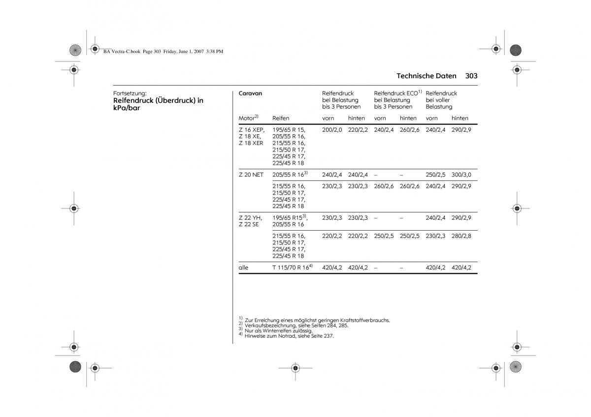 Opel Vectra C Handbuch / page 307