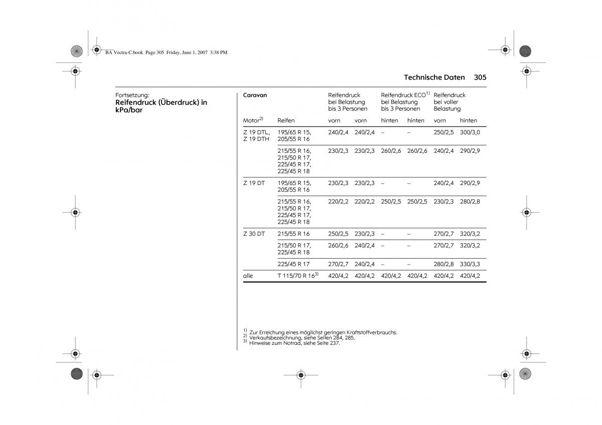 Opel Vectra C Handbuch / page 309