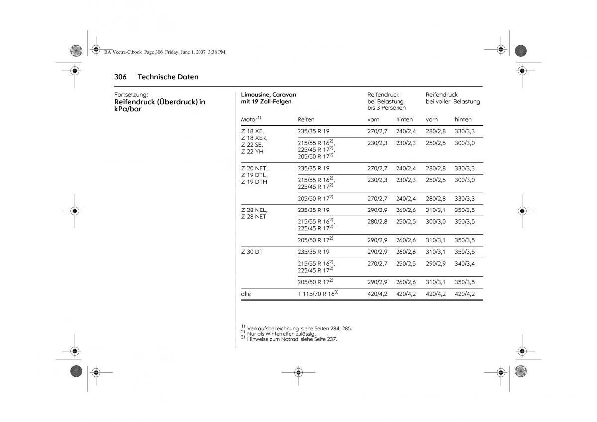 Opel Vectra C Handbuch / page 310