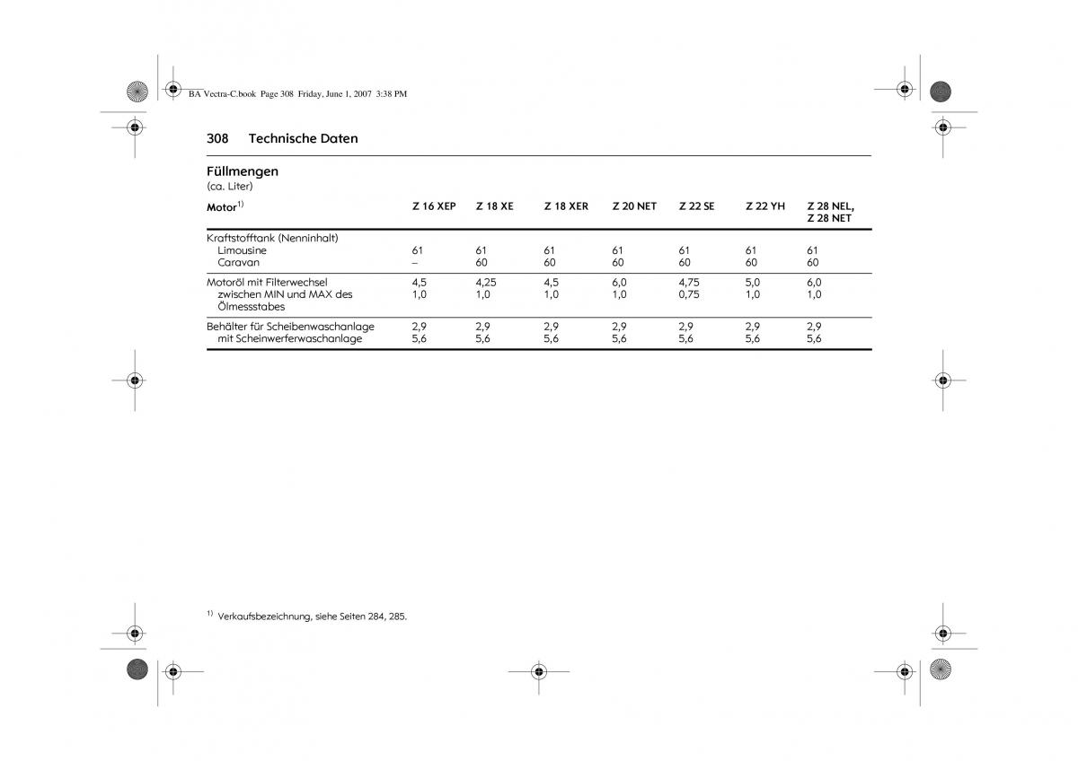 Opel Vectra C Handbuch / page 312