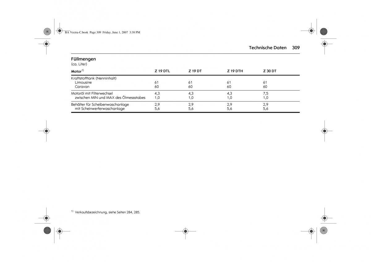 manual  Opel Vectra C Handbuch / page 313