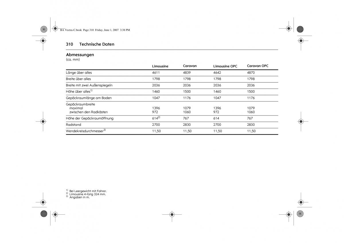 Opel Vectra C Handbuch / page 314