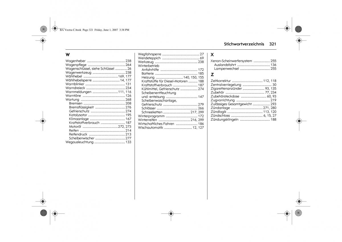 Opel Vectra C Handbuch / page 325