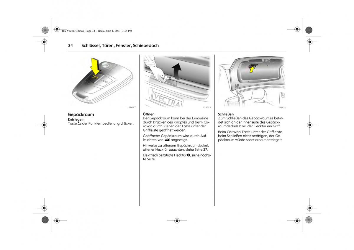 Opel Vectra C Handbuch / page 38