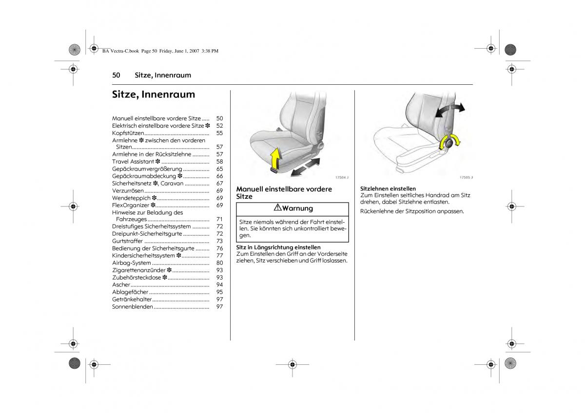 Opel Vectra C Handbuch / page 54