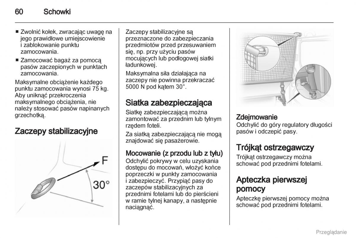 Opel Vivaro I 1 instrukcja obslugi / page 61