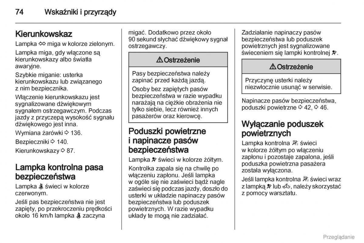 Opel Vivaro I 1 instrukcja obslugi / page 75