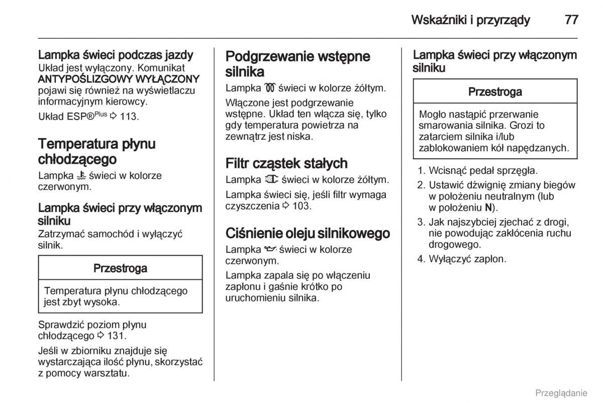 Opel Vivaro I 1 instrukcja obslugi / page 78