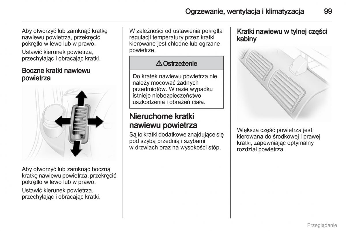 Opel Vivaro I 1 instrukcja obslugi / page 100