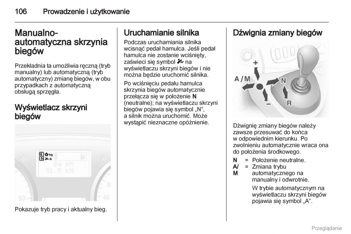 Opel Vivaro I 1 instrukcja obslugi / page 107