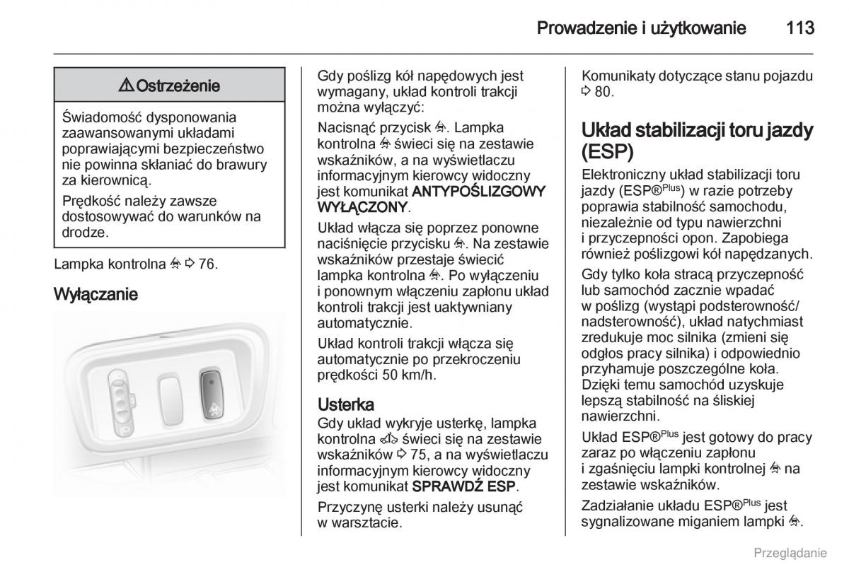 Opel Vivaro I 1 instrukcja obslugi / page 114