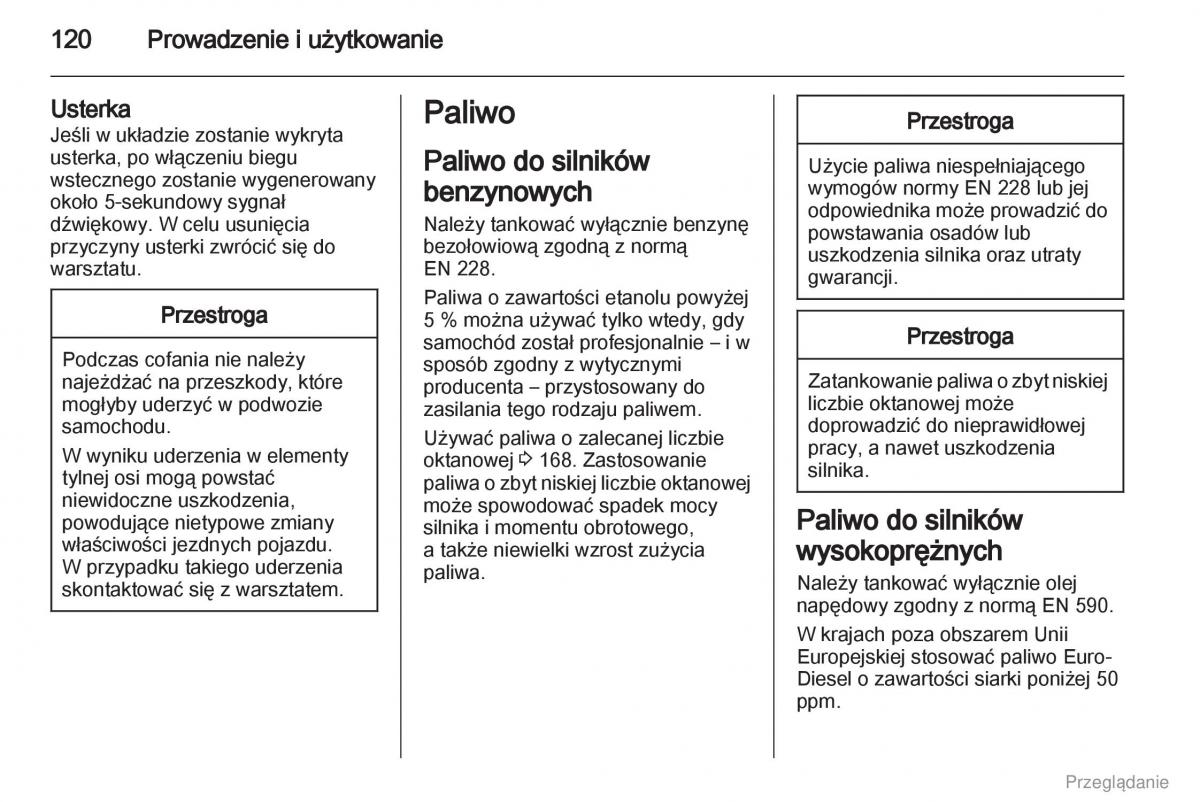 Opel Vivaro I 1 instrukcja obslugi / page 121