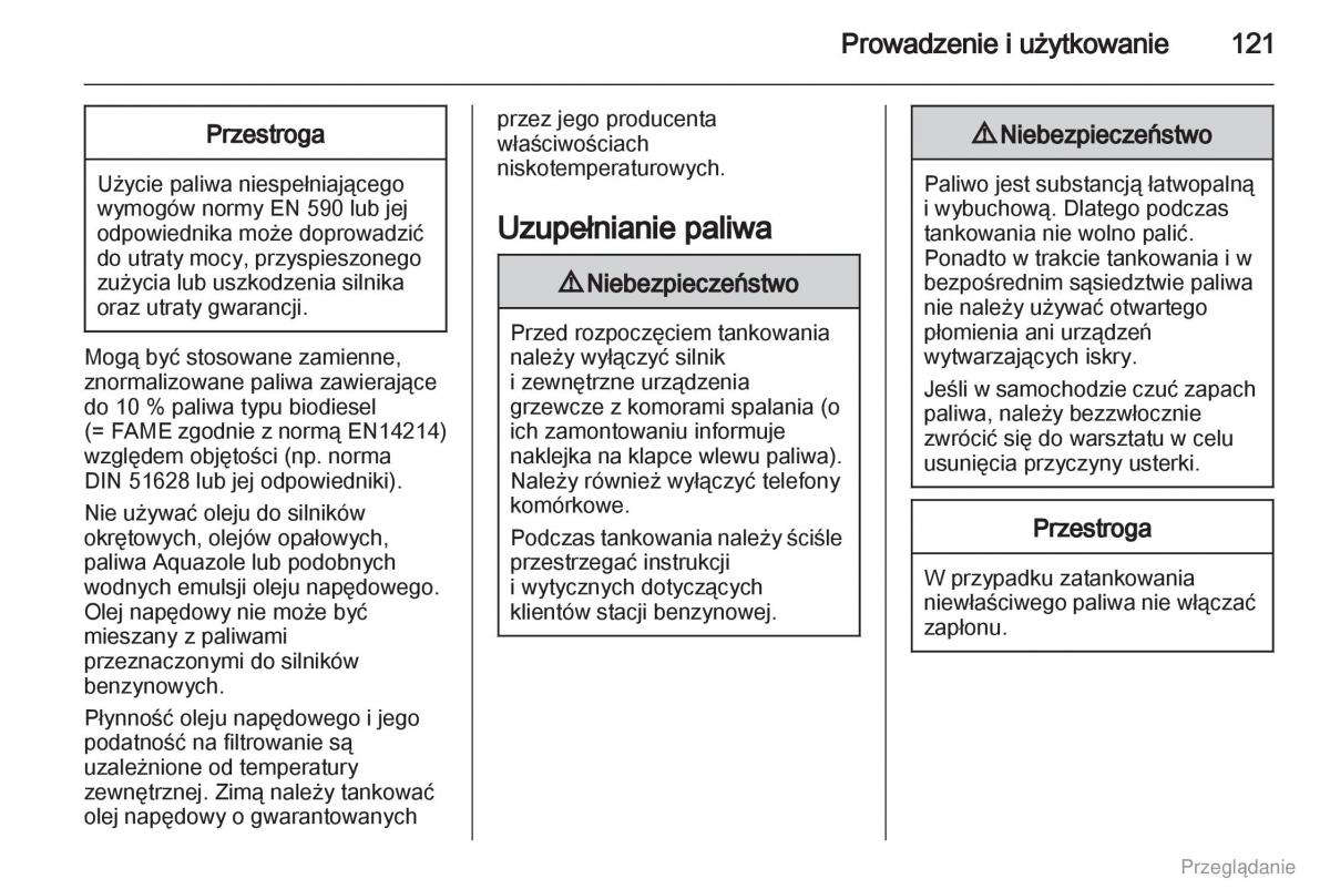 Opel Vivaro I 1 instrukcja obslugi / page 122