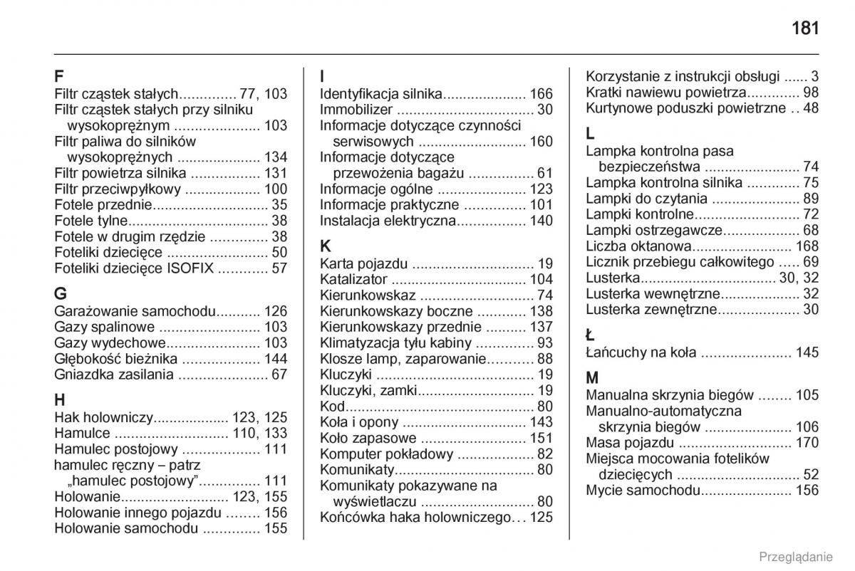 Opel Vivaro I 1 instrukcja obslugi / page 182