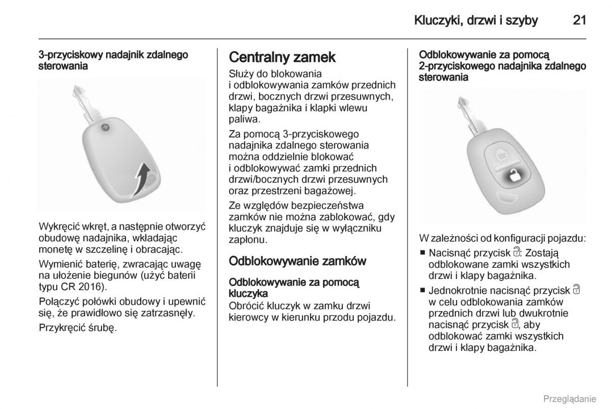 Opel Vivaro I 1 instrukcja obslugi / page 22