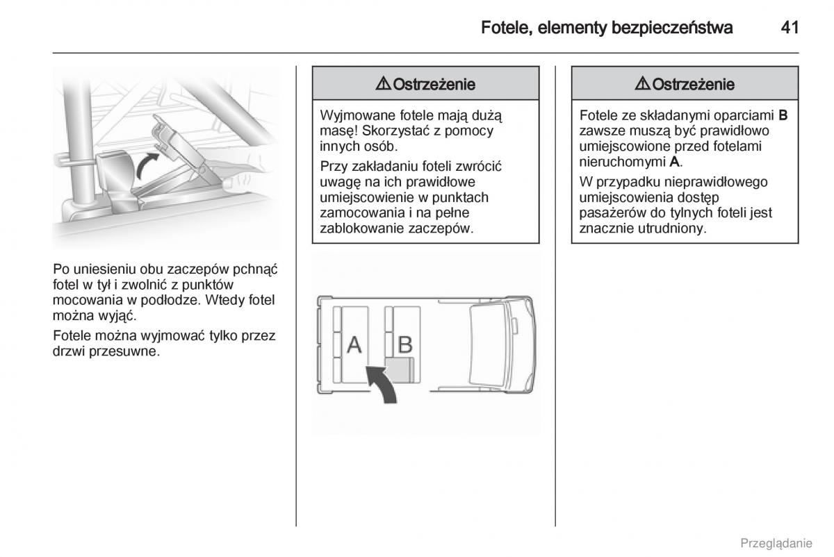 Opel Vivaro I 1 instrukcja obslugi / page 42