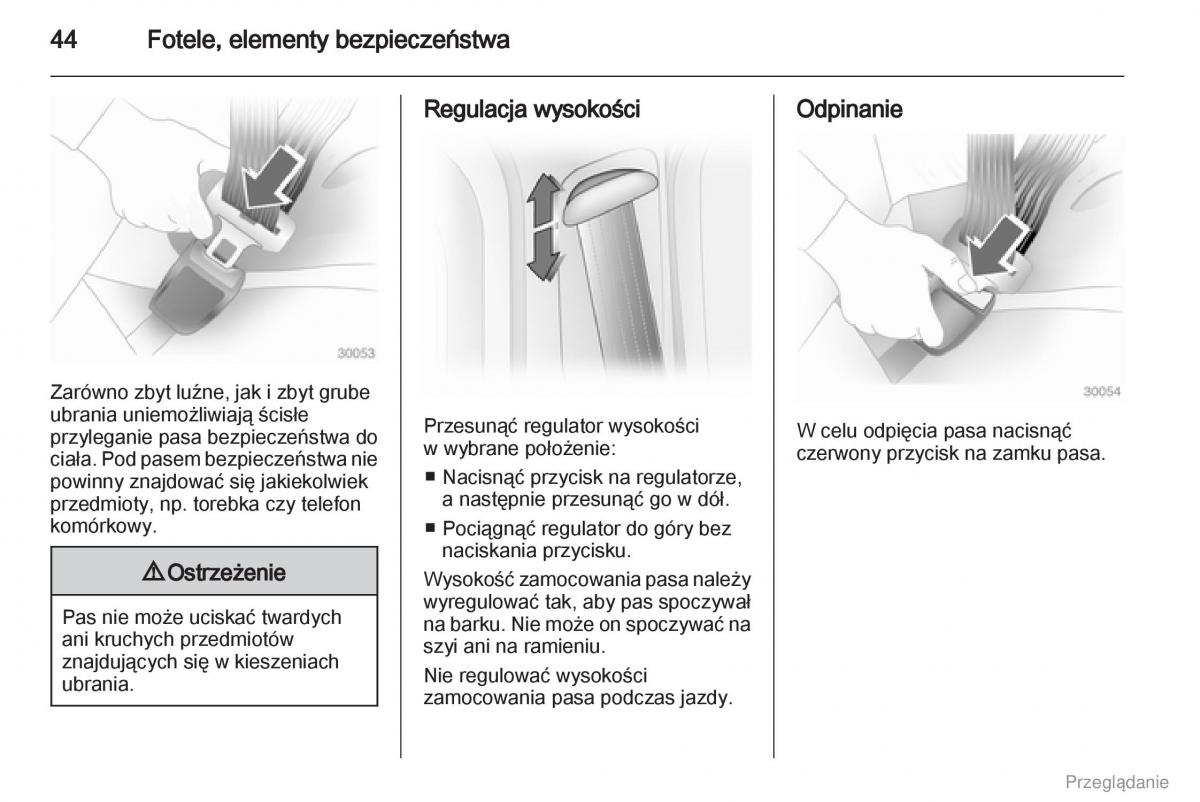 Opel Vivaro I 1 instrukcja obslugi / page 45