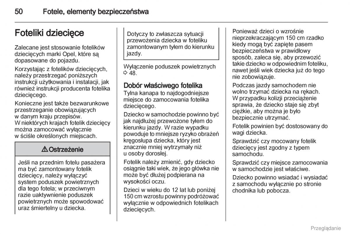 Opel Vivaro I 1 instrukcja obslugi / page 51