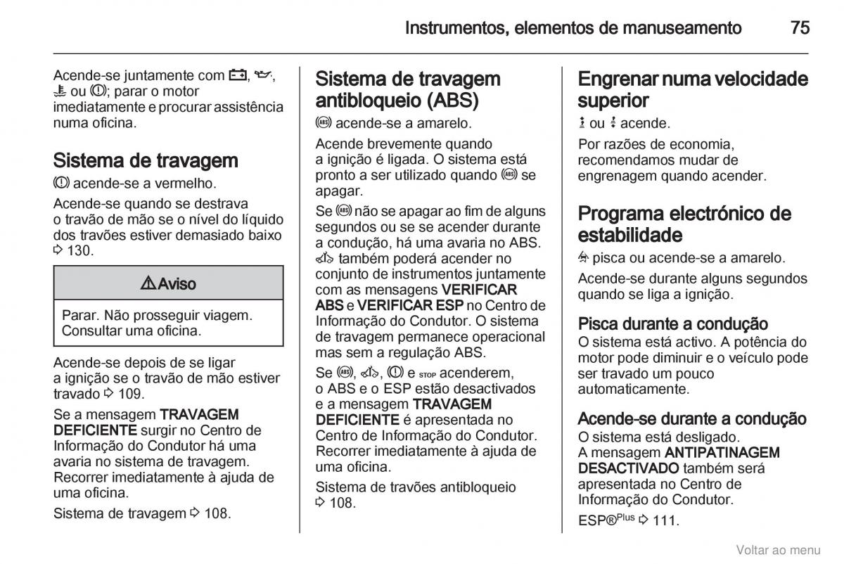 Opel Vivaro I 1 manual del propietario / page 76