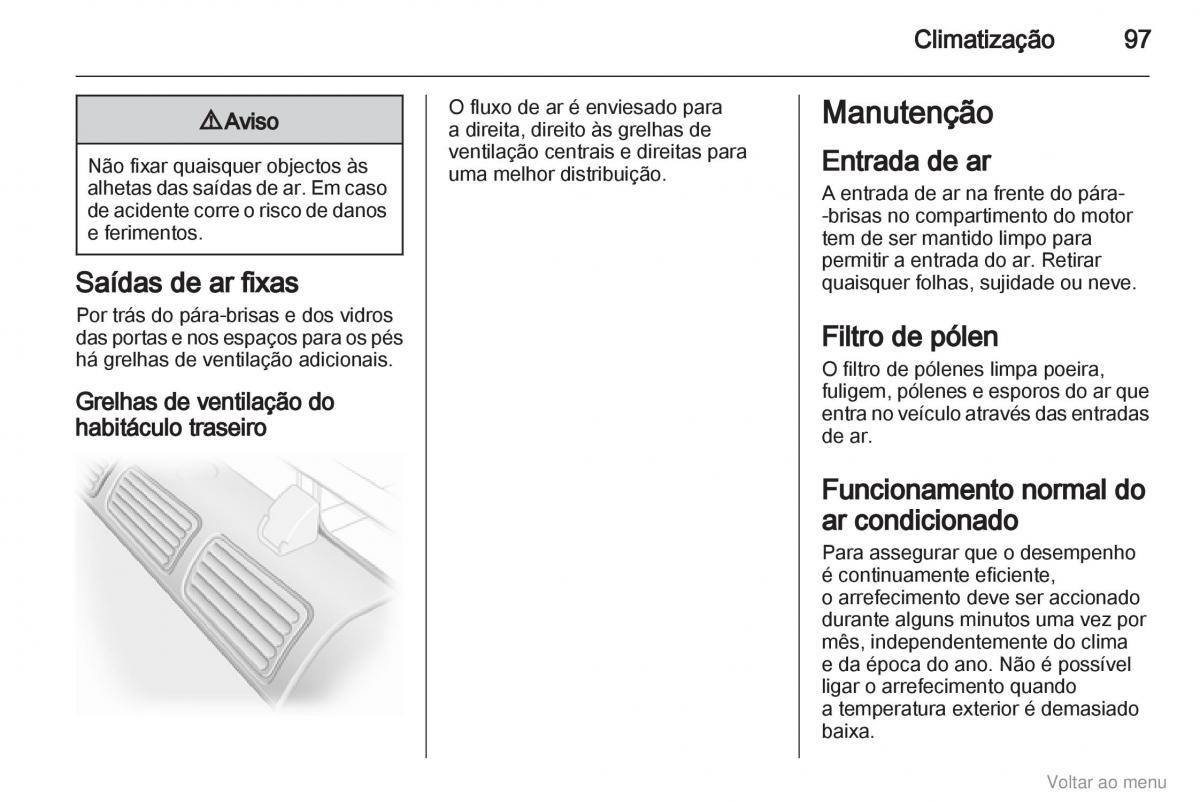 Opel Vivaro I 1 manual del propietario / page 98