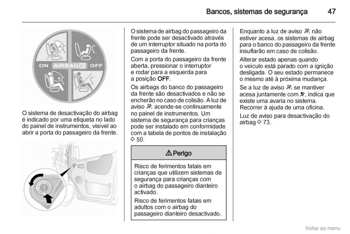 Opel Vivaro I 1 manual del propietario / page 48