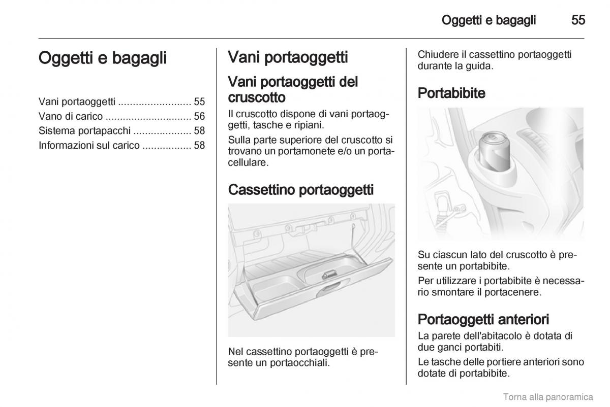 Opel Vivaro I 1 manuale del proprietario / page 56