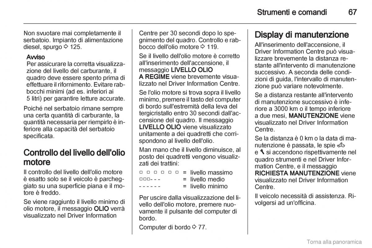 Opel Vivaro I 1 manuale del proprietario / page 68