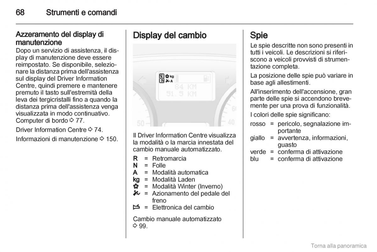 Opel Vivaro I 1 manuale del proprietario / page 69