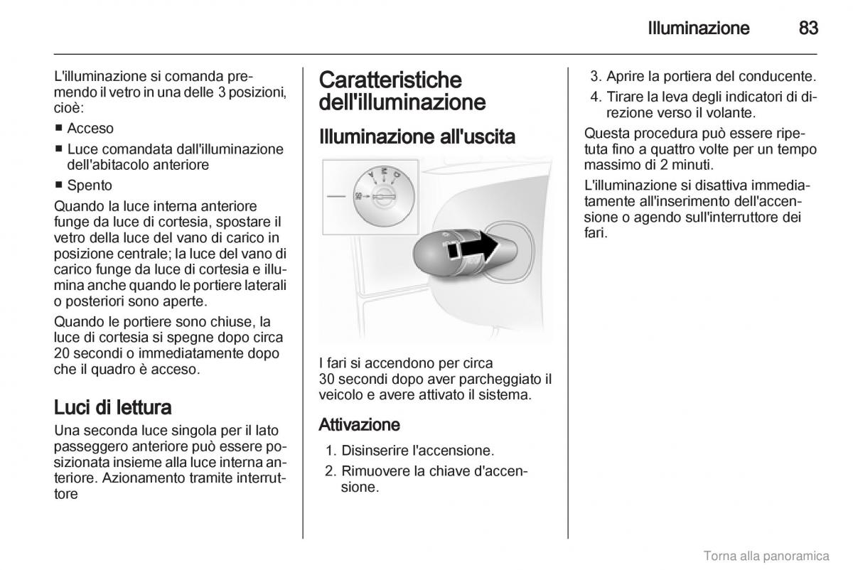 Opel Vivaro I 1 manuale del proprietario / page 84