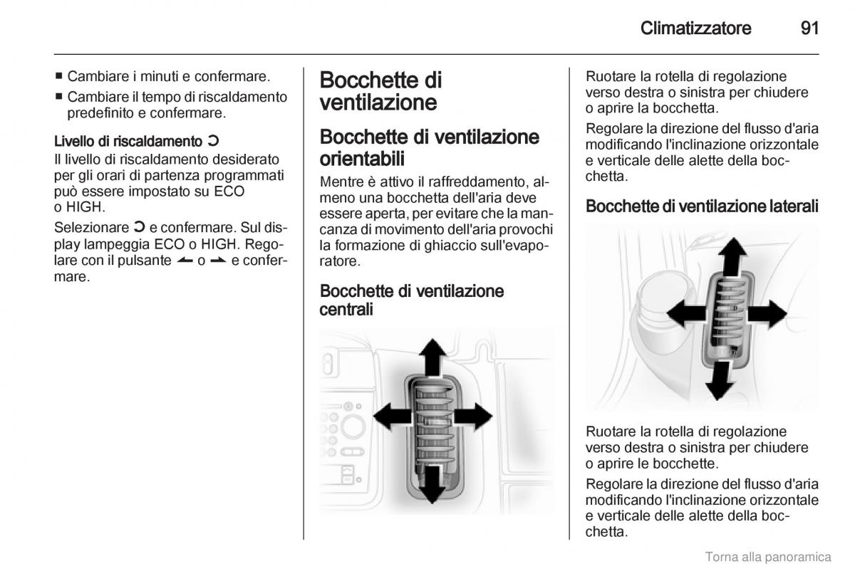 Opel Vivaro I 1 manuale del proprietario / page 92