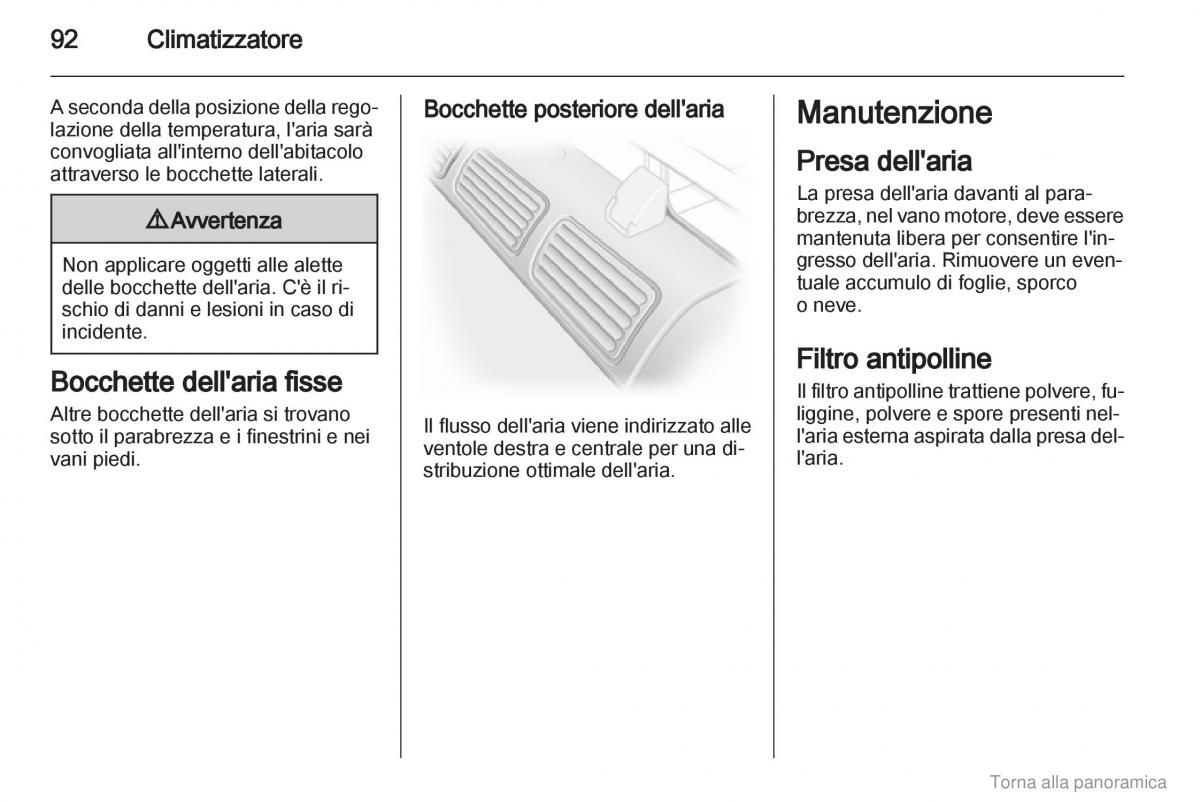 Opel Vivaro I 1 manuale del proprietario / page 93