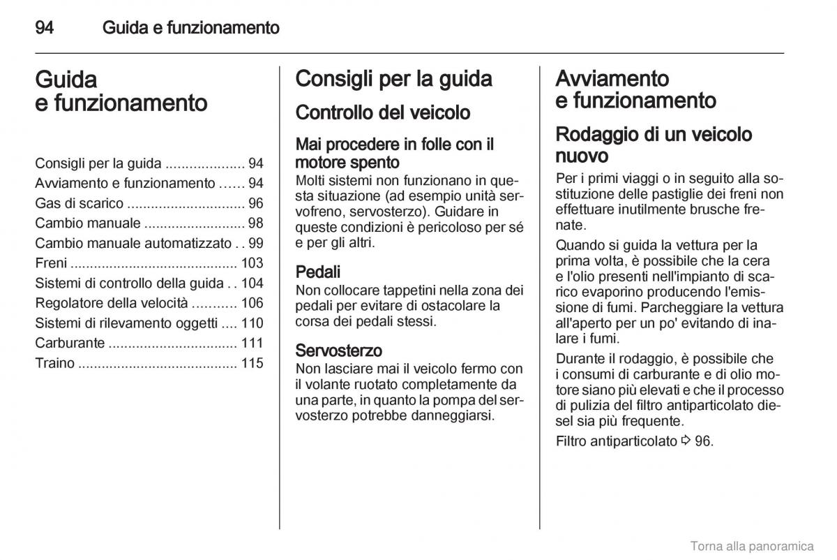 Opel Vivaro I 1 manuale del proprietario / page 95