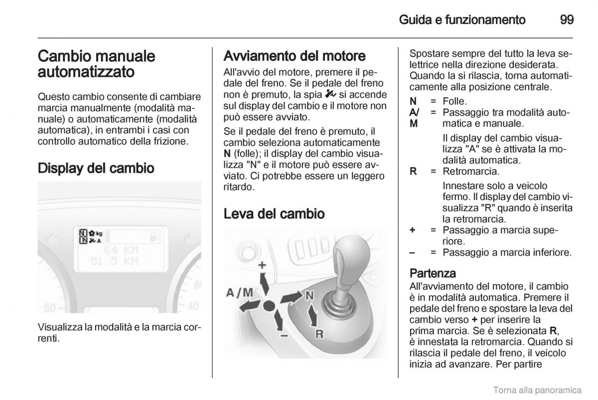 Opel Vivaro I 1 manuale del proprietario / page 100