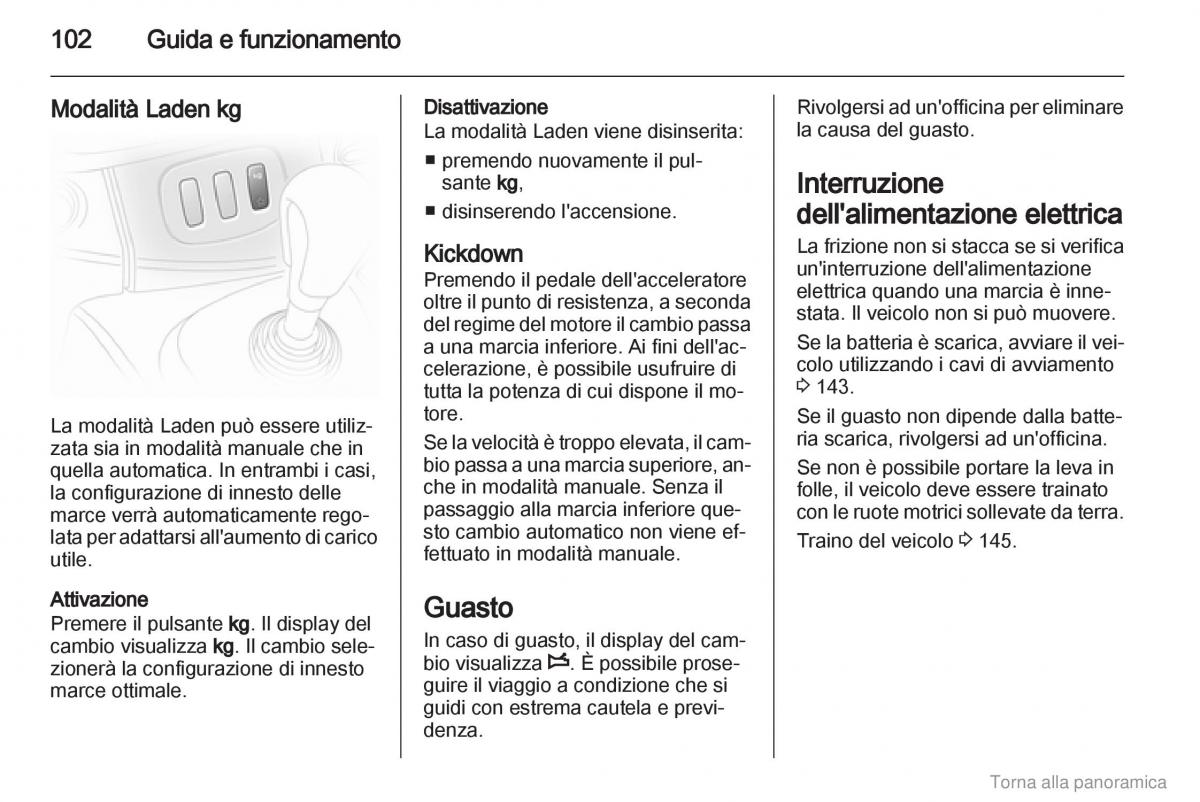 Opel Vivaro I 1 manuale del proprietario / page 103